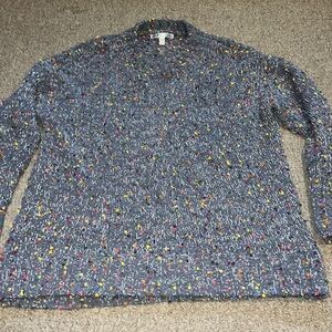 Seven7 gray confetti chenille crewneck sweater. Size medium.
